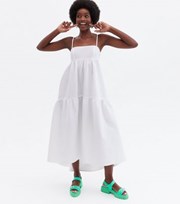 New Look Always Dreaming Tall White Tiered Strappy Midi Dress
